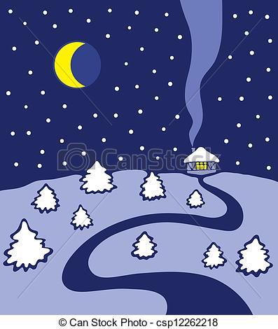 Vector   Winter Night   Stock Illustration Royalty Free Illustrations