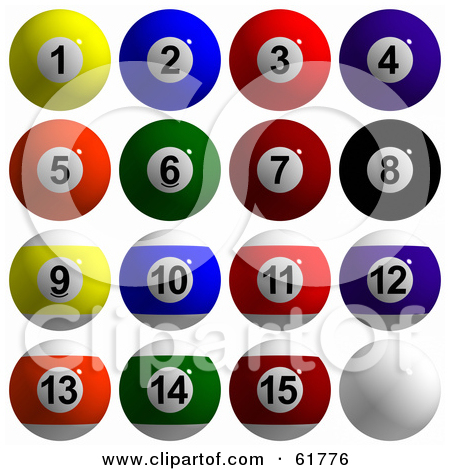3d Clip Art Illustration Of 3d Billiard Pool Balls In A Rack Formation