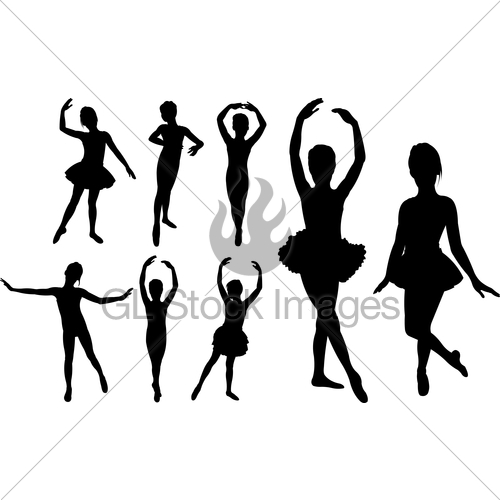 Ballet Girls Dancers Silhouettes   Gl Stock Images