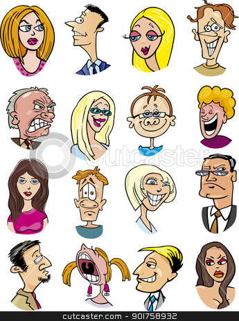 Cartoon People Characters And Emotions Stock Vector Clipart Cartoon    