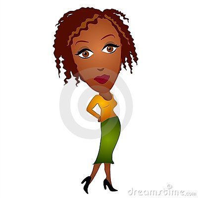 Clip Art Illustration Of An African American Woman Wearing A Yellow
