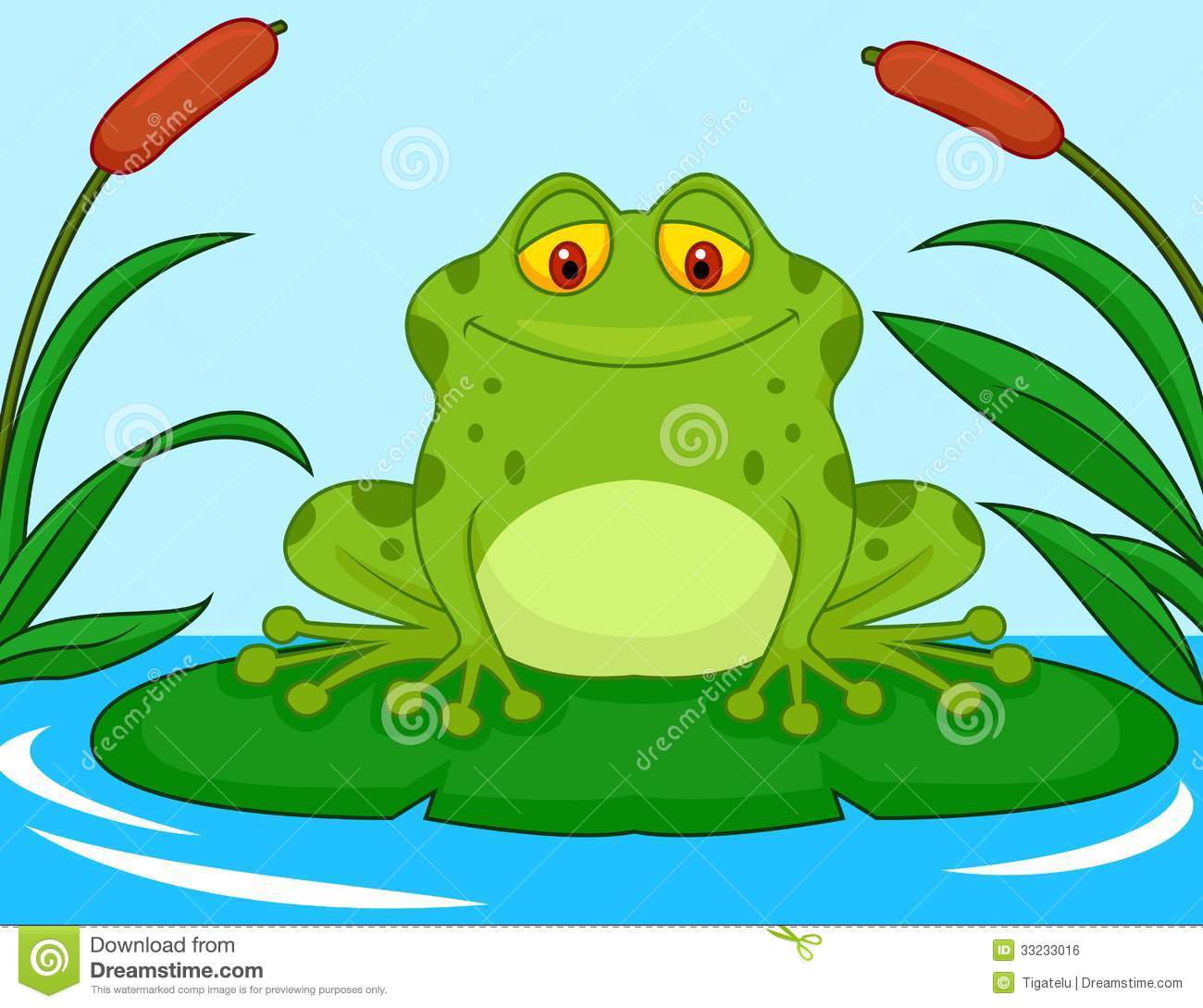 Clipart Frog On Lily Pad Frog Cartoon On A Lily Pad