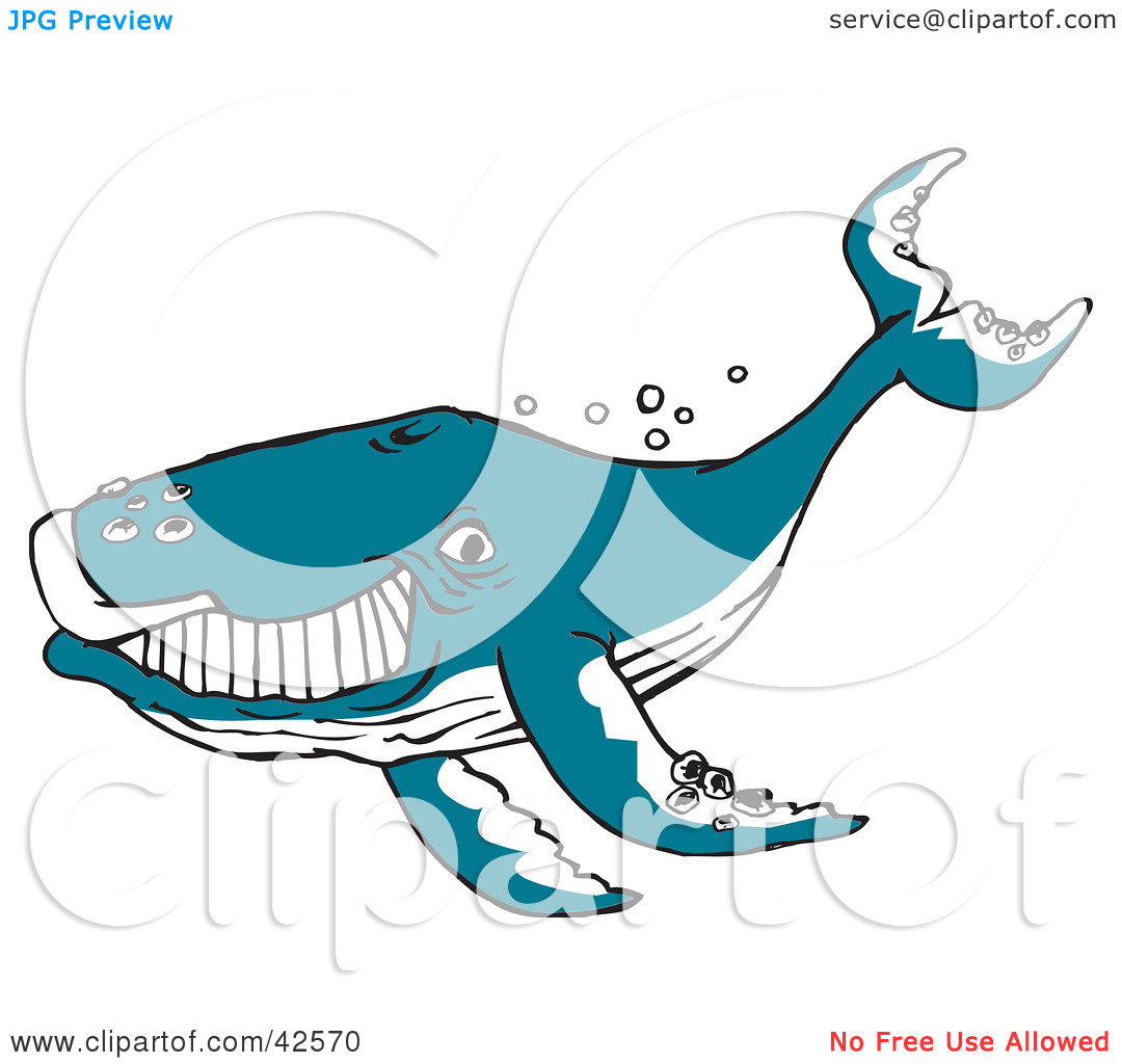 Clipart Illustration Of A Happy Blue Whale By Dennis Holmes Designs