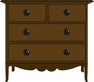 Dresser Clipart Image  Clip Art Illustration Of A Brown 4 Drawer Chest