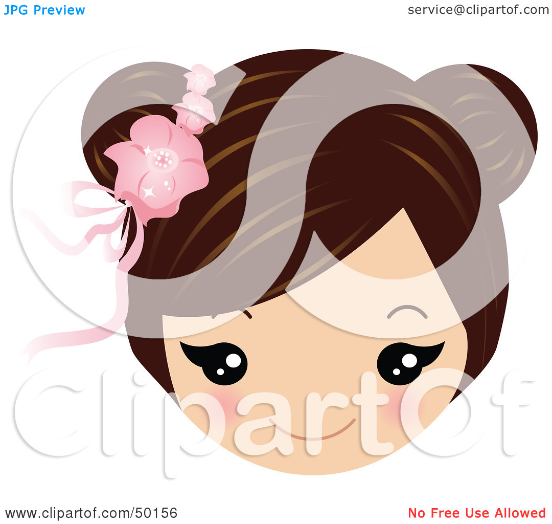 Free Rf Clipart Illustration Of A Brunette Girls Face Wearing
