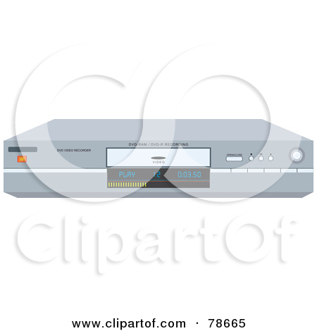 Free  Rf  Clipart Illustration Of A Modern Chrome Dvd Player By Prawny