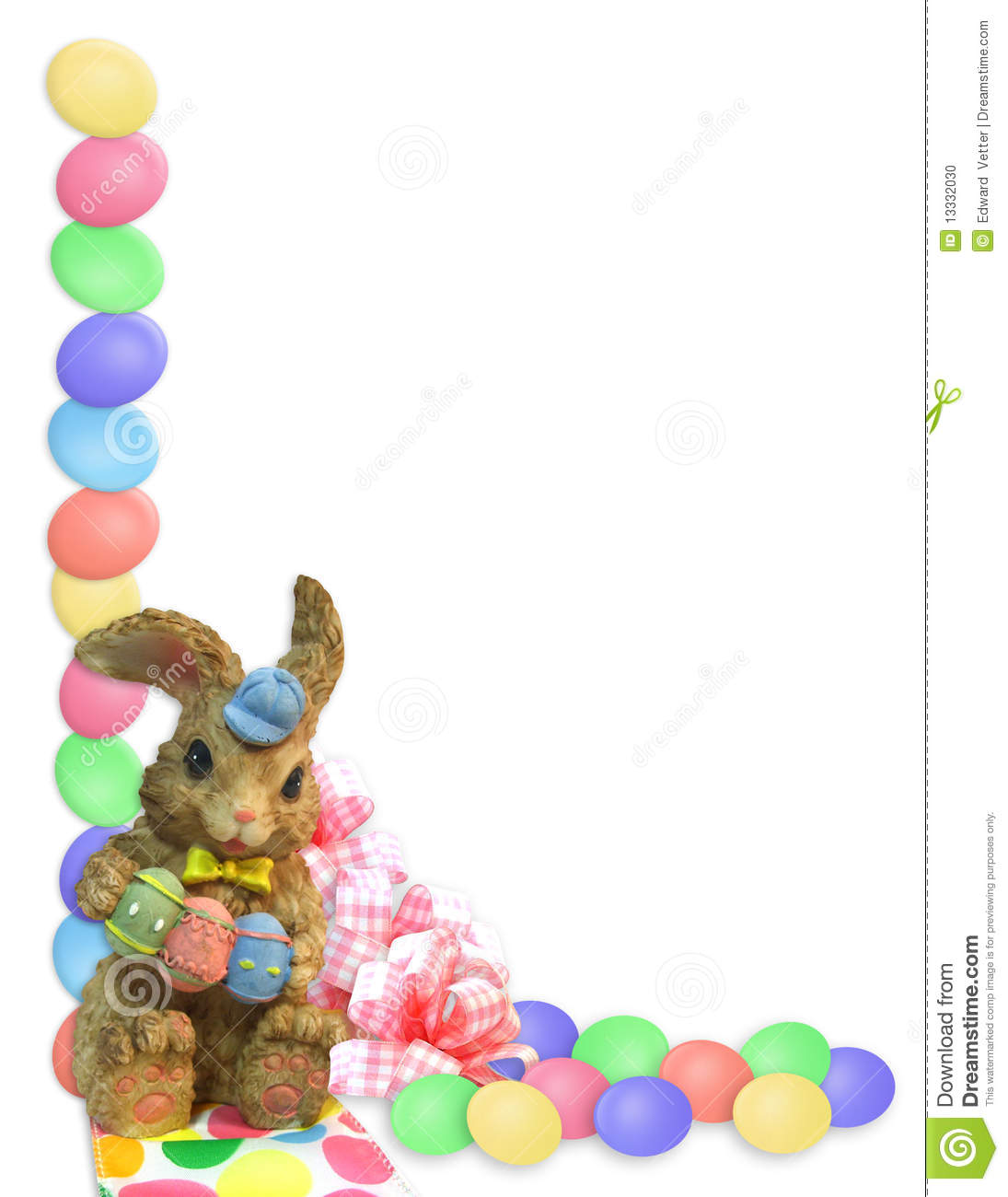 Image And Illustration Composition Easter Eggs Border For Greeting