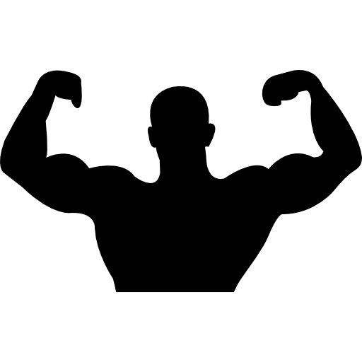 Male Silhouette Variant Showing Muscles   Free People Icons