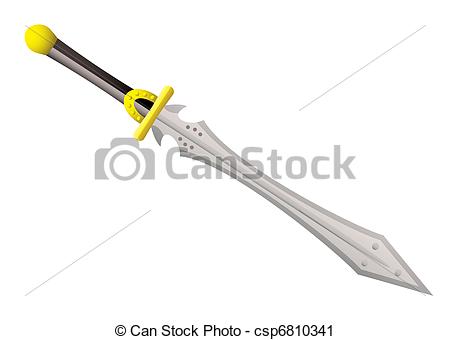 Metal Sword With Gold Details And Black    Csp6810341   Search Clipart
