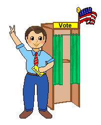 People Clip Art   Politician Standing By Voting Booth