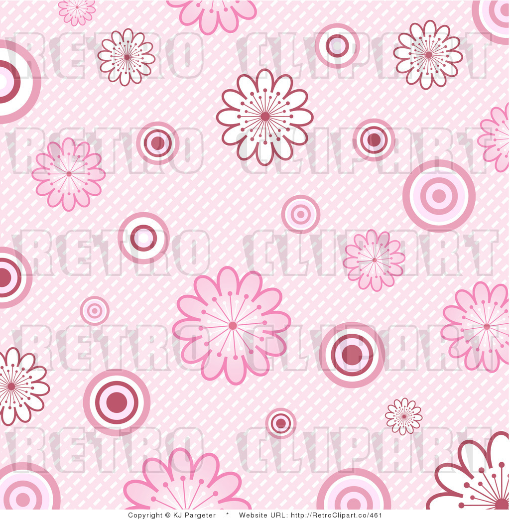 Pink Floral Background Retro Royalty Free Clipart By Kj Pargeter