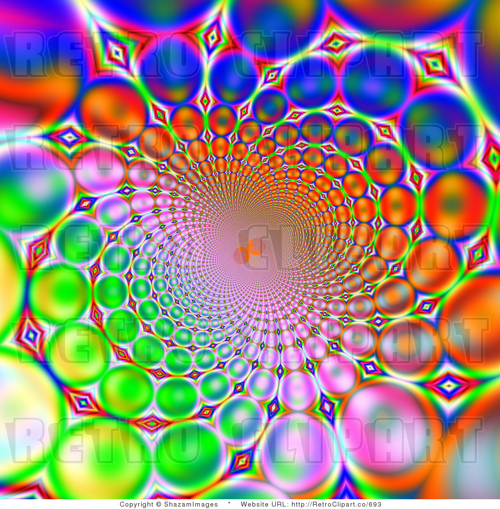 Royalty Free Retro Funky Wormhole Colorful Background With Retro Orbs