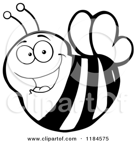 Royalty Free  Rf  Black And White Bee Clipart Illustrations Vector