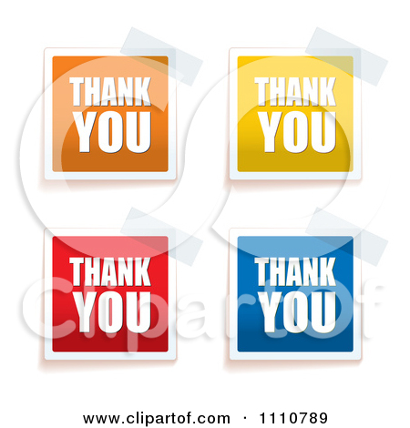 Royalty Free  Rf  Clipart Illustration Of An Orange Thank You Note