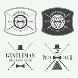 Set Of Vintage Billiard Labels Emblems And Logos Stock Image