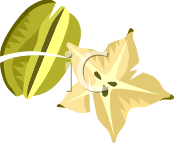 Star Fruit Clipart Black And White