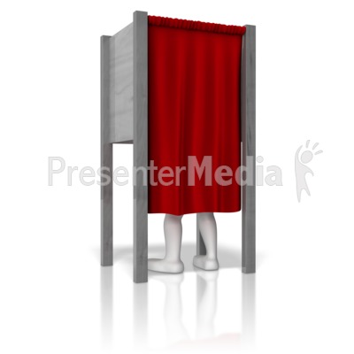 Stick Figure In Voting Booth   Presentation Clipart   Great Clipart    