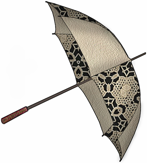 Umbrellas   Set A23   Beige Lace Over Black   A Collection Of Clip Art