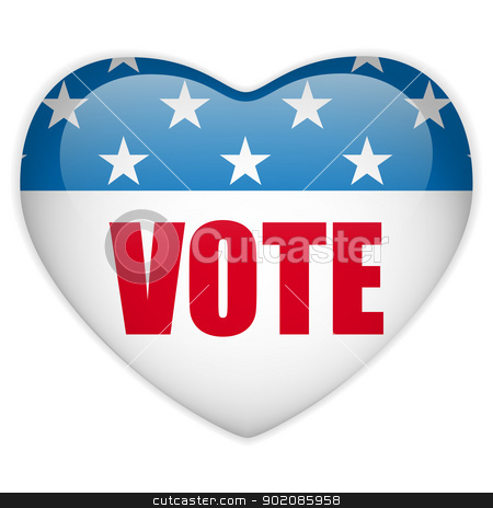 United States Election Vote Heart Button  Stock Vector Clipart Vector