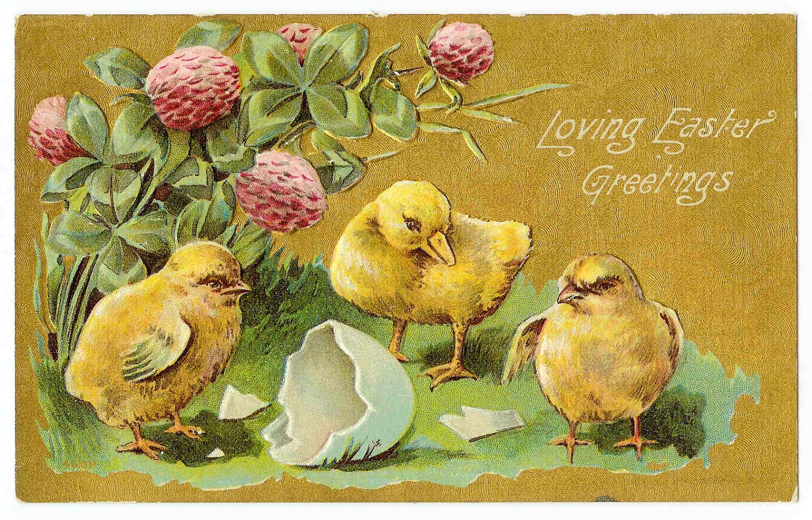 Antique Images  Vintage Easter Clip Art  Easter Postcard With Chicks