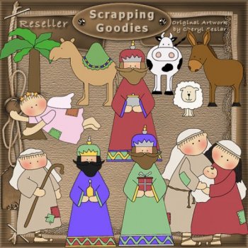 Away In A Manger By Clipart 4 Resale    1 00   Whimsy Doodle Graphics