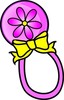 Baby Clipart Image   Pink Baby Rattle