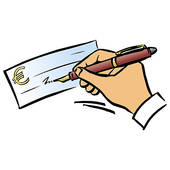 Black And White Illustration Cheque Book Cheque Signature Payment