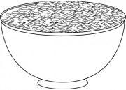 Bowl Of Rice B W This Black And White Outline Illustration Bowl Of