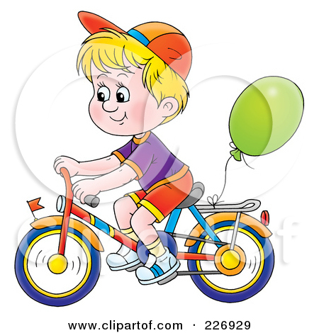 Boy Riding Bike Clip Art