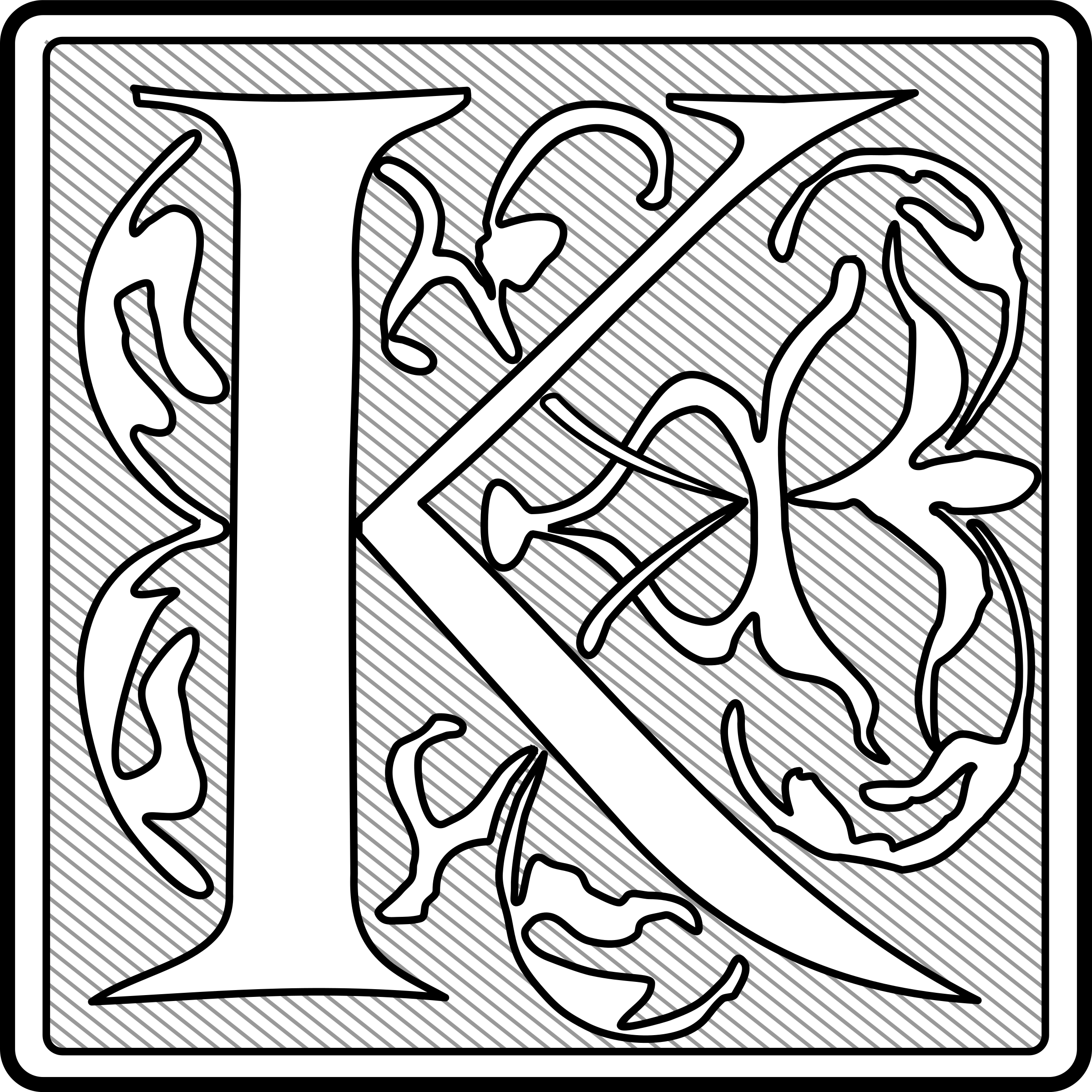 Capital Letter  K   Initial