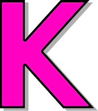 Capitol K Pink    Signs Symbol Alphabets Numbers Outlined Alphabet
