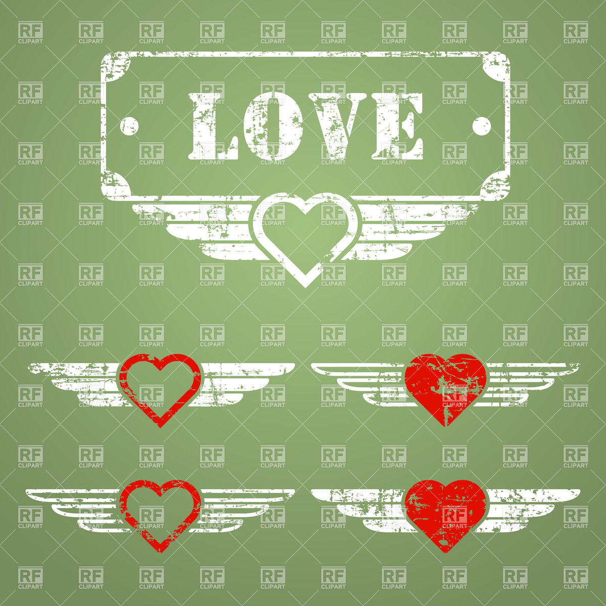 Clipart Catalog Icons And Emblems Military Style Emblems With Hearts    