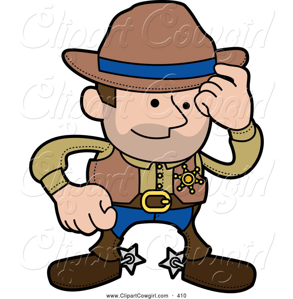 Clipart Of A Friendly Western Cowboy Sheriff Man In Chaps And Spurs