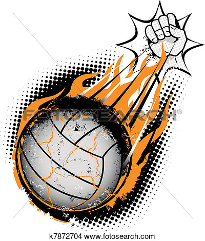 Clipart Of Volleyball Meteor K7872704   Search Clip Art Illustration