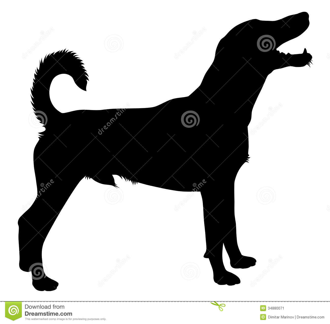 Detailed Vector Illustration Of Hunting Dog Silhouette