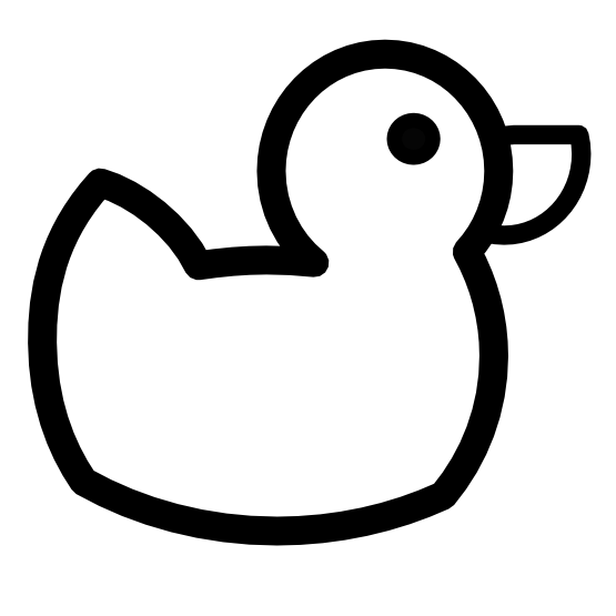 Ducky Icon Black White Line Art Christmas Xmas Stuffed Animal Scalable