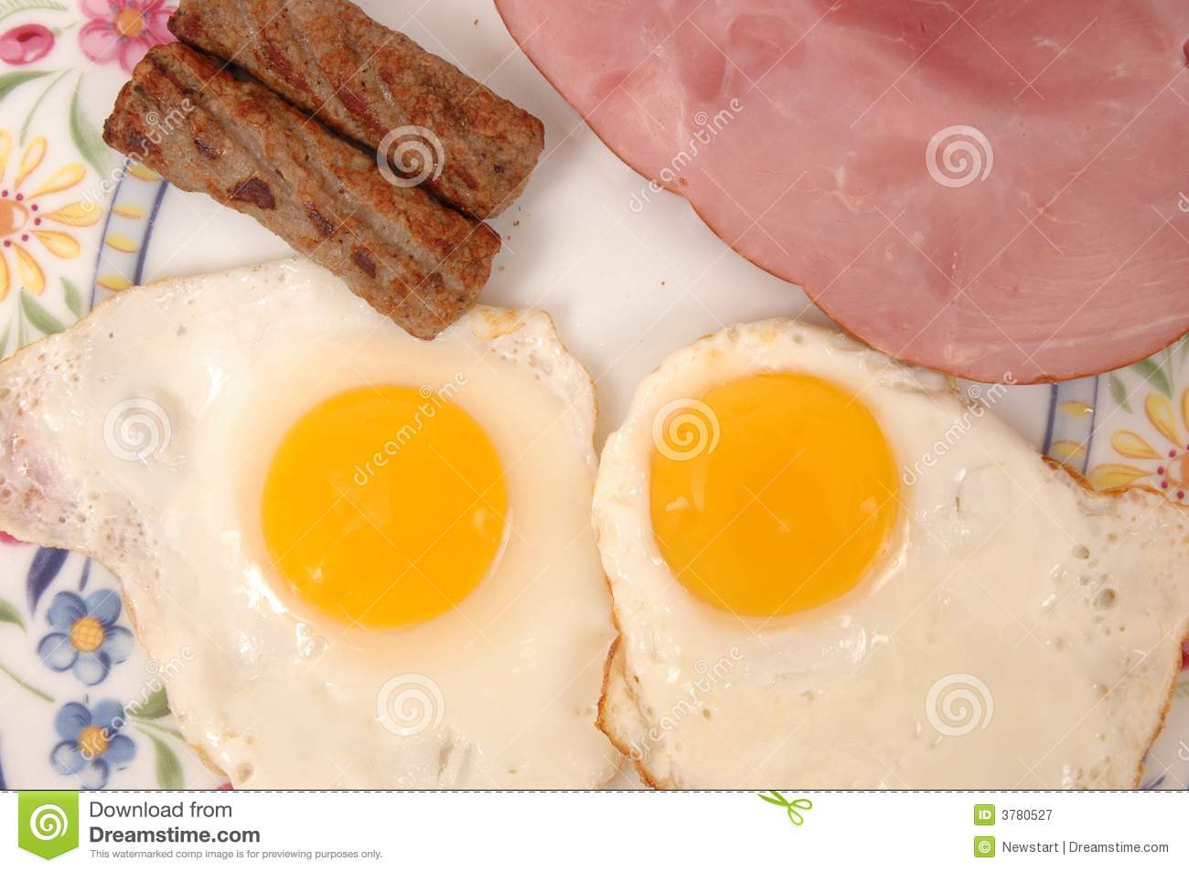 Eggs Sausage And Ham Royalty Free Stock Photography   Image  3780527