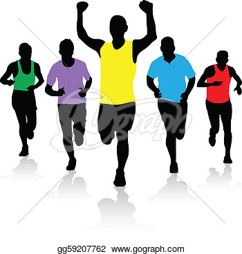 Eps Illustration   A Group Of Runners  Vector Clipart Gg59207762