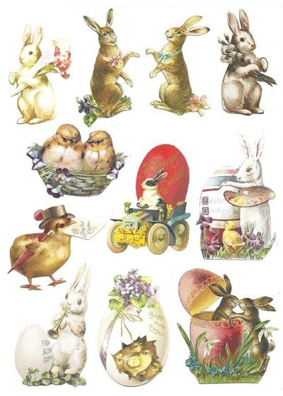 Free Printable Vintage Easter Clipart   Easter Holiday   Juxtapost