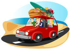 Friends Leaving For Summer Vacation Royalty Free Stock Photos