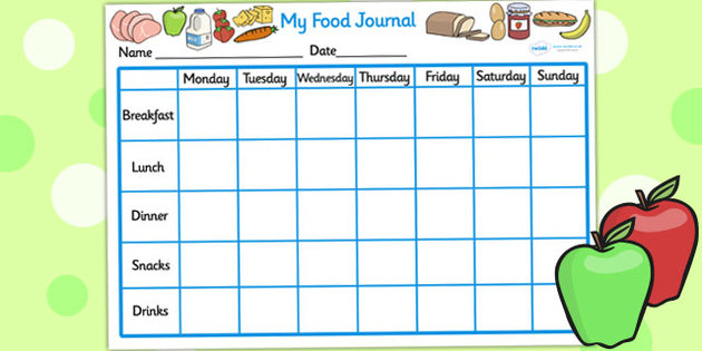 Healthy Food Diary My Healthy Eating Food Journal