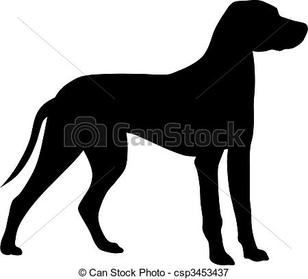 Hunting Dog Silhouette Csp3453437   Search Clipart Illustration