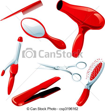 Illustration Of Hair Styling Necessities   Set Of Haircare Accessories