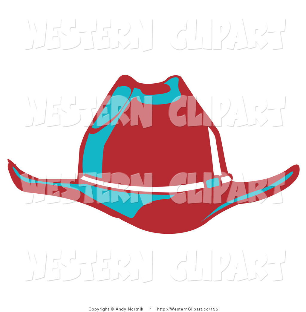Larger Preview  Vector Western Clip Art Of A Red Cowboy Hat Cast In