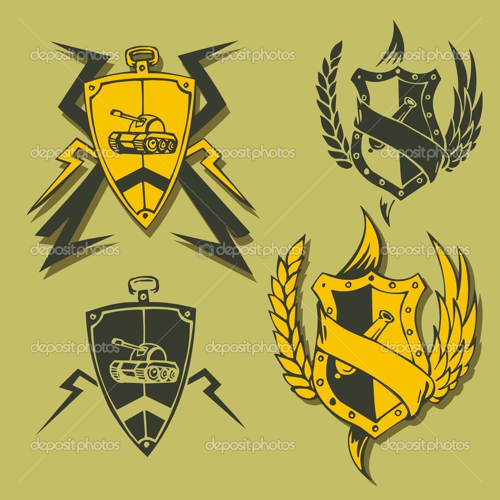 Military Emblems Clipart Free Military Emblem   Vector Set