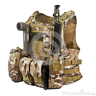 Modern Body Armor Us Army Isolated On A White Background 