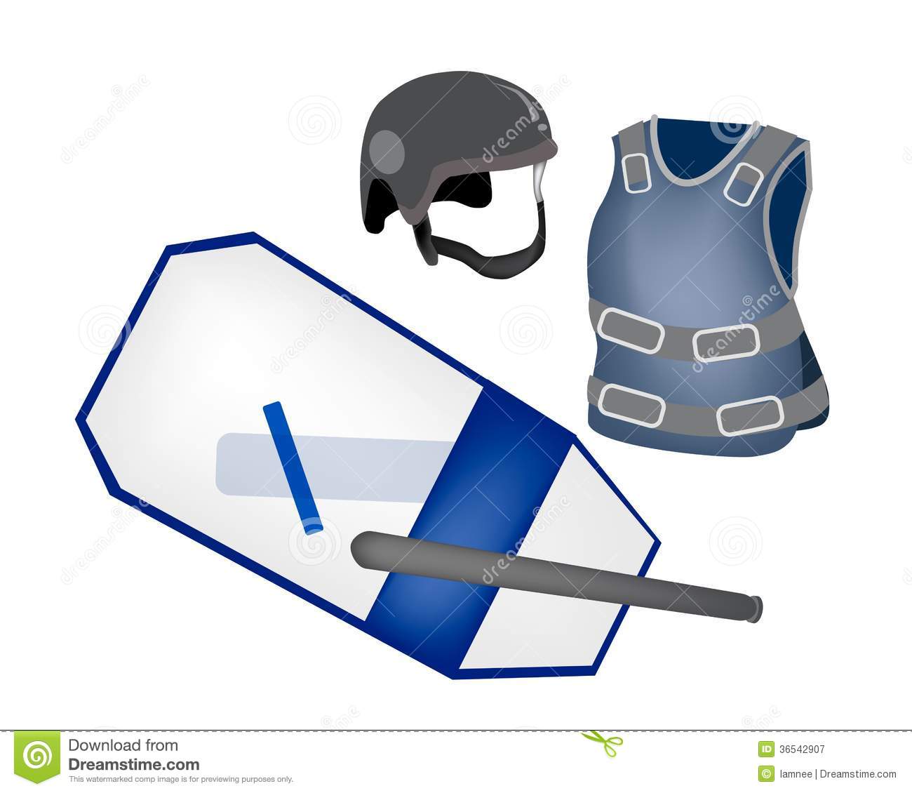 Police Equipment And Police Uniform On White Backg Royalty Free Stock