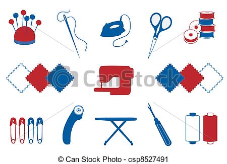 Sewing Icons   Tools And Supplies For    Csp8527491   Search Clipart