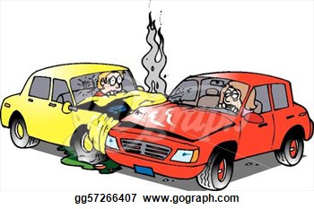 Two Cars In An Accident In An Intersection  Clipart Drawing Gg57266407