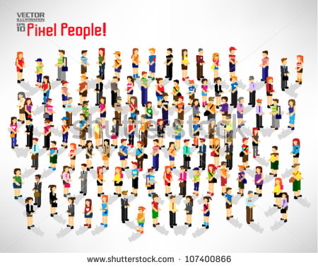 Vector Download   A Large Group Of People Gather Together Vector Icon    